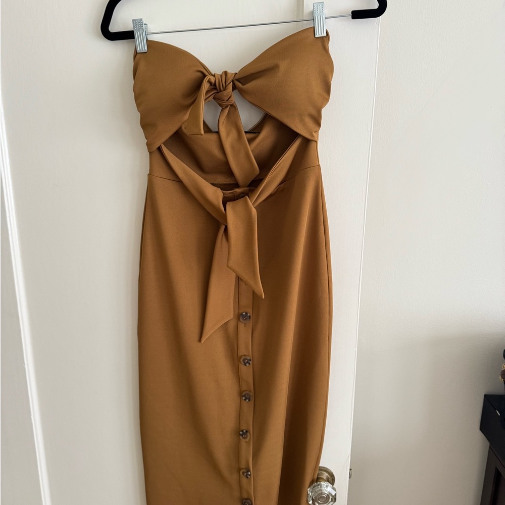 House of Harlow Strapless Dress with Knot Detail